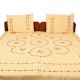Peach Orange Cotton Embroidered Bedsheet