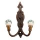 Green Floral Ceramic Iron Hooks
