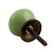 Pea Green Striped Small Ceramic Dresser Knob