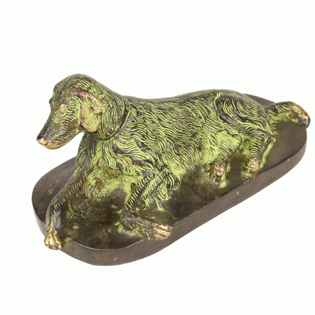 Bronze Sitting Dog Statue