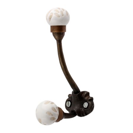 White Etched Ceramic Iron Hooks-EHG-93