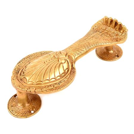 Brass Five Hooded Snake Door Handle
