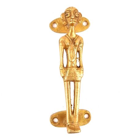 Carved Tribal Figurine Golden Door Handle