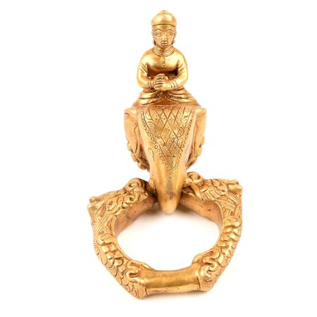 Brass Elephant And Mahout Door Knocker