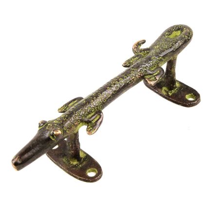 Black Green Brass Crocodile Door Handles