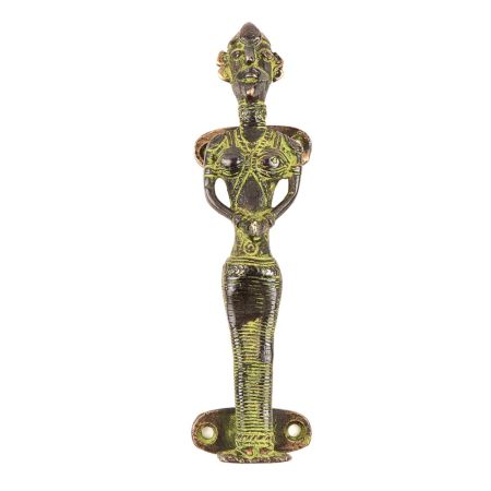 Brass Metal Door Handle Tribal Man Design