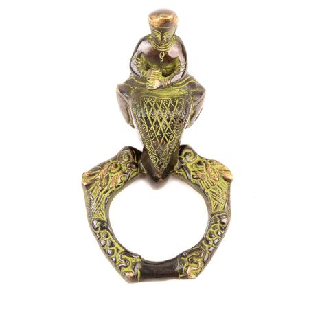 Black Brass Elephant Face Ring Door Knocker
