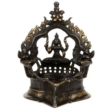 Hindu Bronze Ethnic Oil Lamp Deepalakshmi