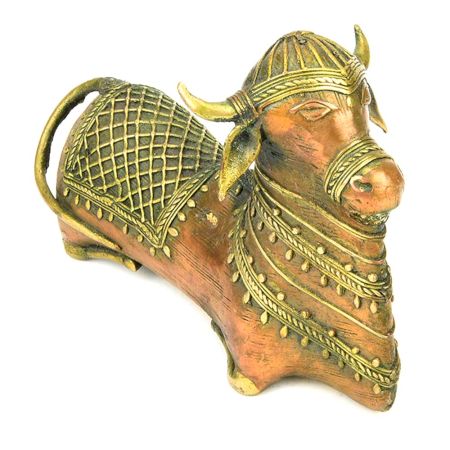 Brass Nandi Bull Statue Vahana of Shiva