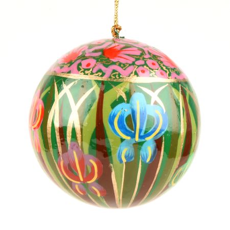 Green Colorful  Hand Painted Paper Mache Christmas Decorations