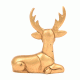 Handmade Bronze Deer Figurine in Sitting Position