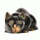 Bronze Sitting Black Cat Sculpture