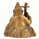 Seated Elephant God Ganesh Statue Playing Veena