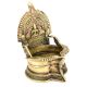 Brass Hand Carved Rare Laxmi Figure Laxmi Oil Lamp Deepak