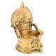 Old Brass Oil Lamp Goddess Laxmi Original Temple Deepak Rich Patina