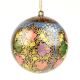 Hand Painted Golden Christmas Tree Handmade Paper Mache Ball Ornament