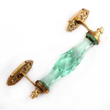 Mint Cut Glass Golden Big Dresser Handles