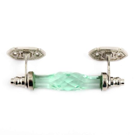 Mint Cut Glass Silver Small Drawer Handles