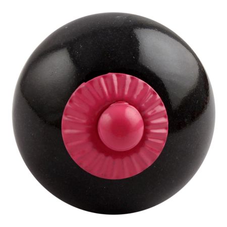 Black Round Pink Fitting Ceramic Knob