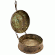 Indian Old Vintage Brass Hand Crafted Engraved Round Storage Box