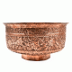 Very Large Bowl Copper Intricate Hand Engraved Footed