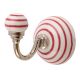 White Pink Striped Wall Hooks