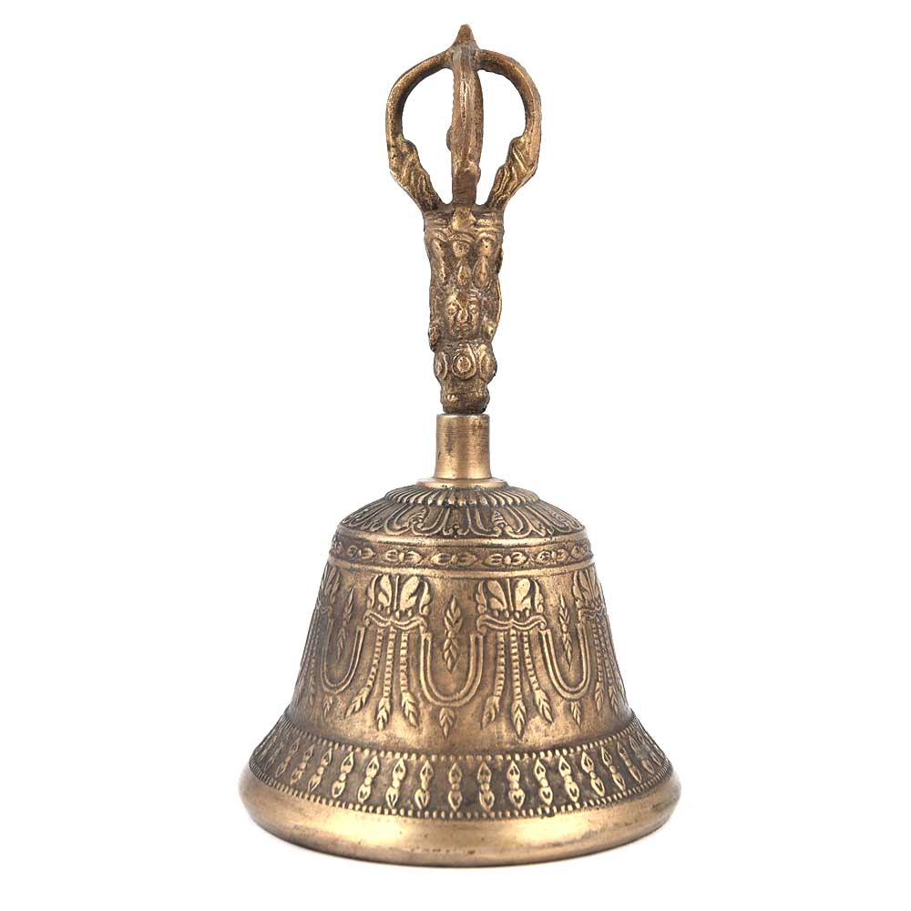 Brass Temple Bell Wajra Handle