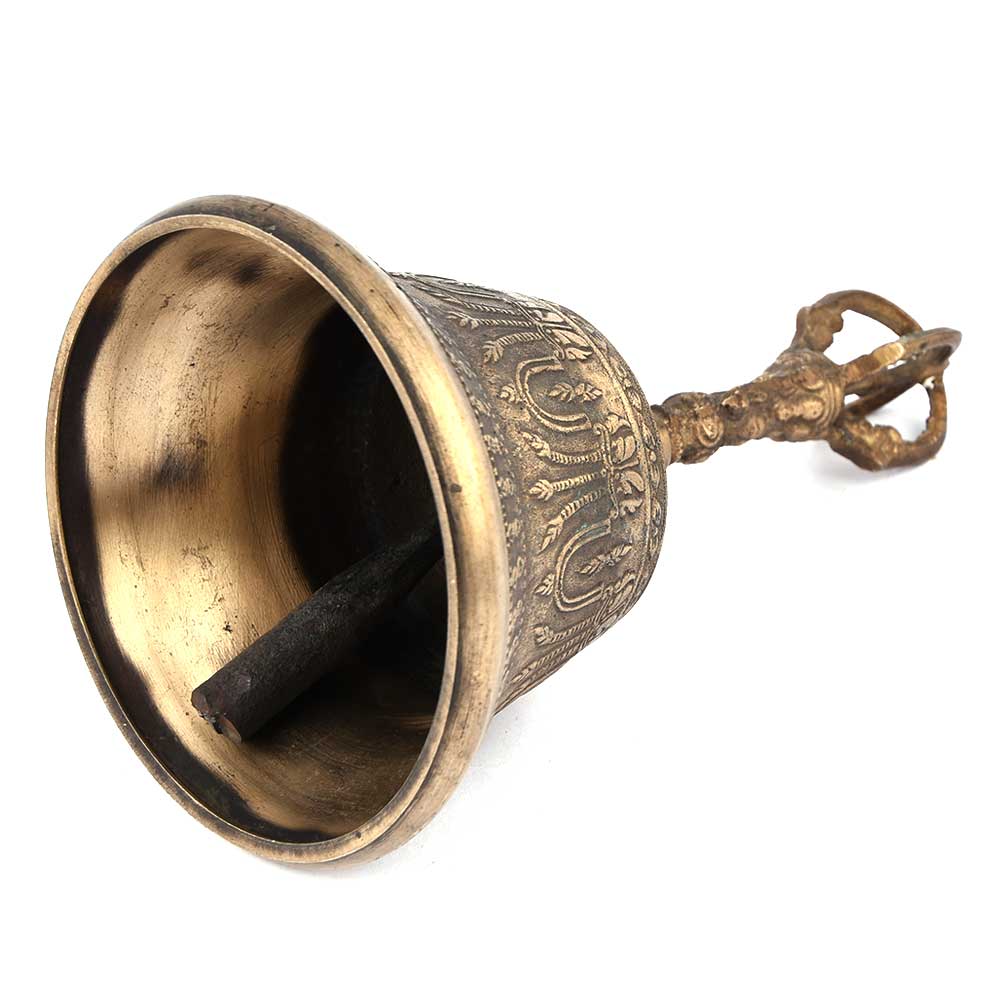 Brass Temple Bell Wajra Handle