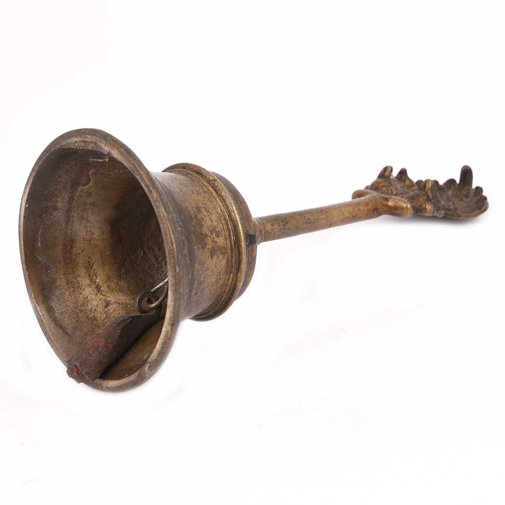 Brass Bell  Handle Depicting Hanuman and Garuda