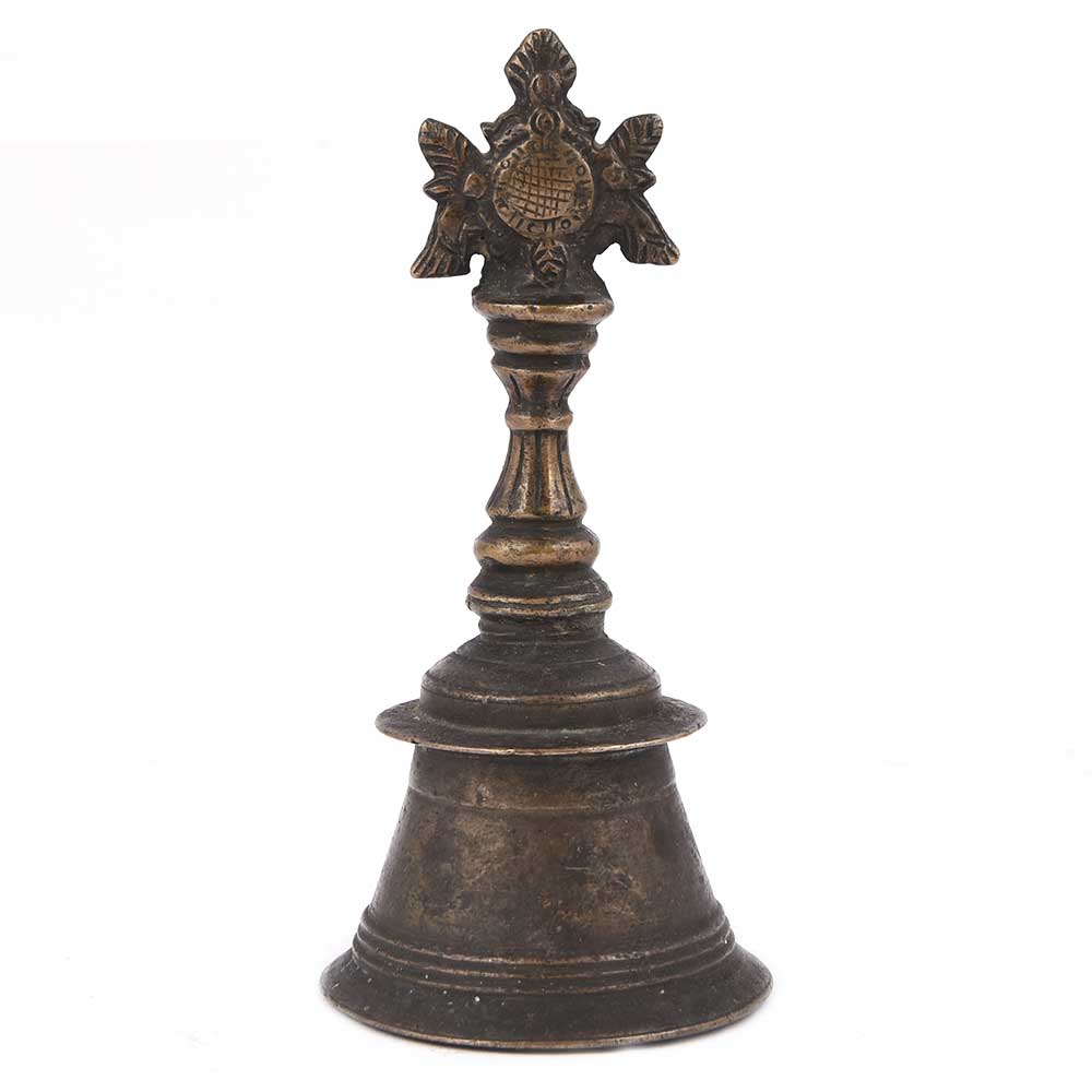Vintage Solid Brass Desk Bell Decorative Handle