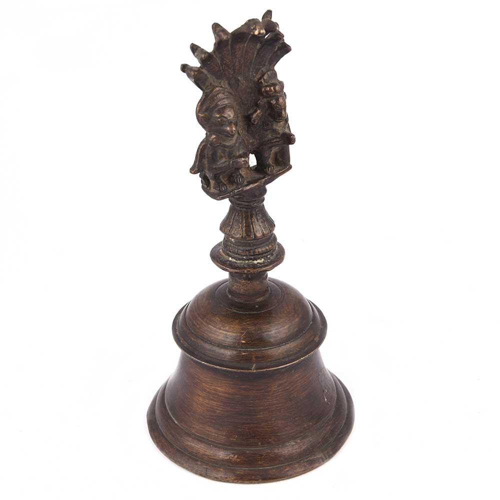 Garuda Brass Temple Bell with Mukhalinga Snakes