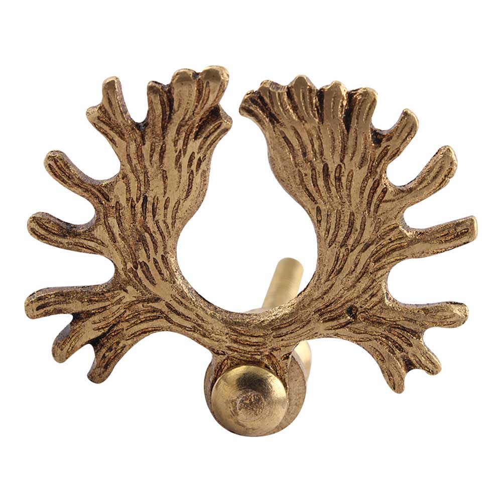 Golden Reindeer Horn Brass Drawer Knobs