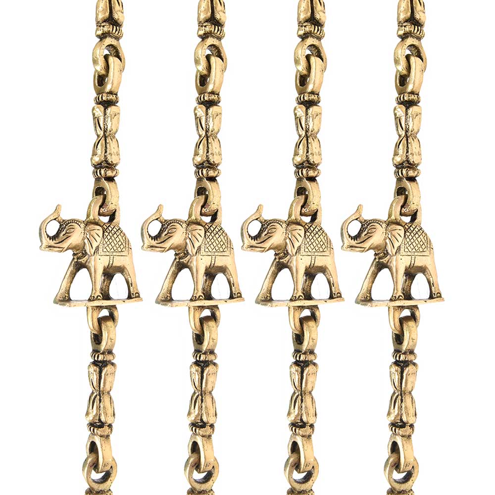 Horse Peacock and Elephant  Brass Swing Chain(Set Of 4 Pieces)