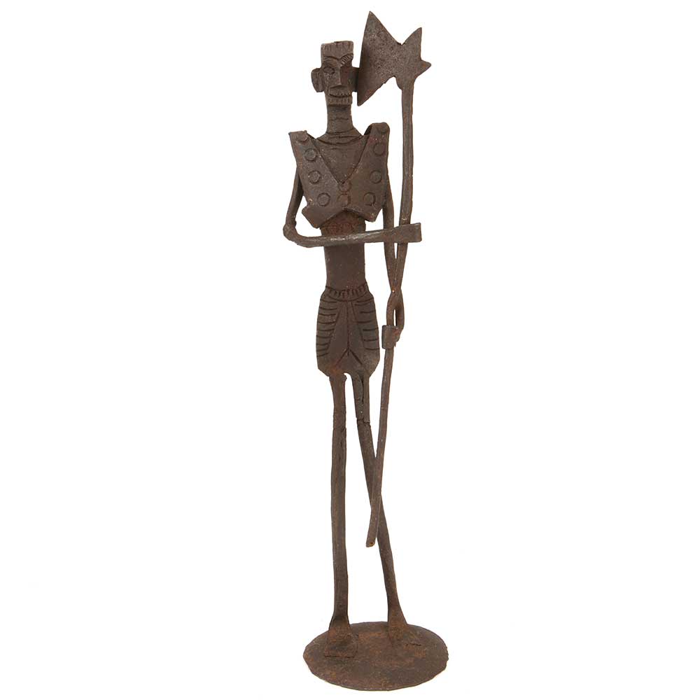 Elongated Brass Warrior Figure