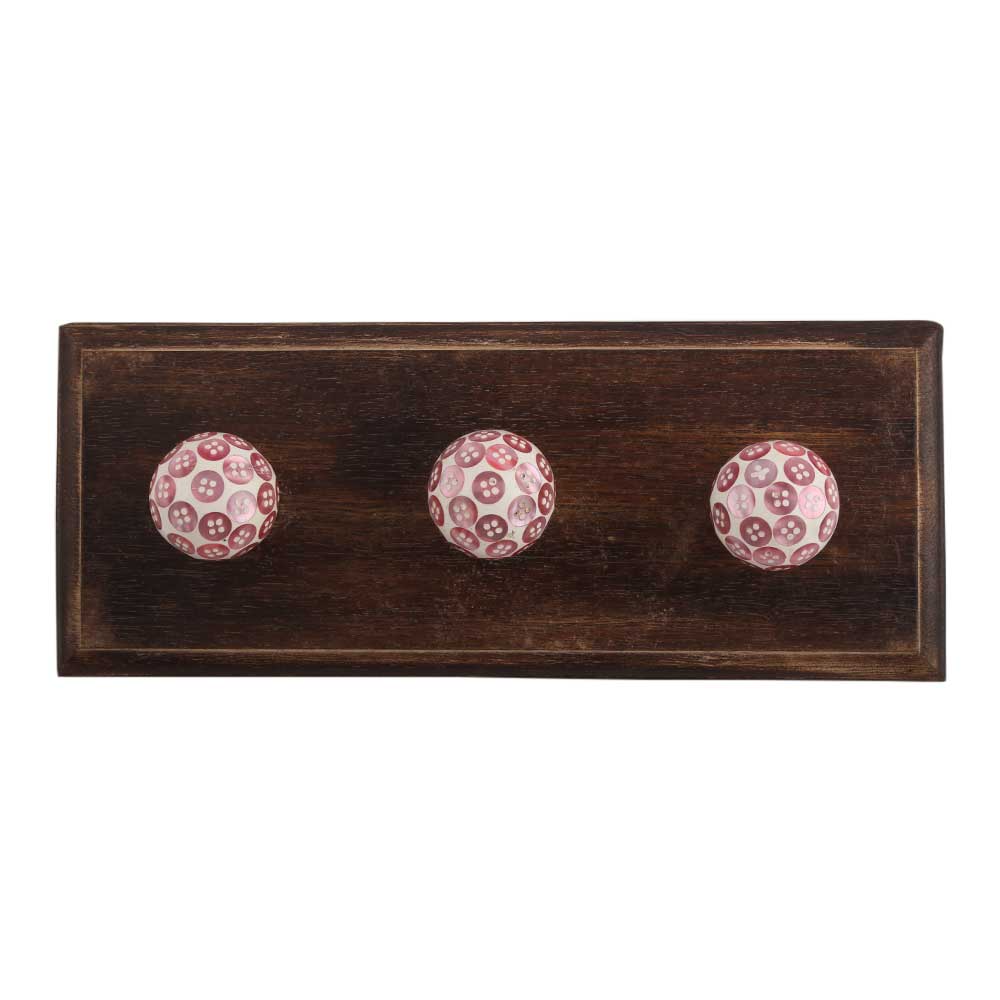 Light Pink Button Wooden Hooks