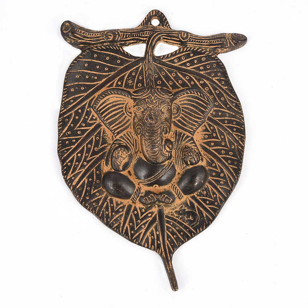 Brass Leaf Ganesh Hanging