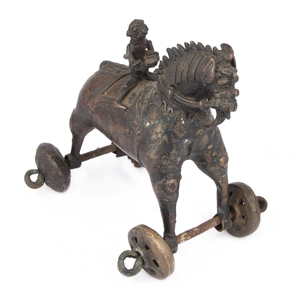Brass Horse with Rider Collectible
