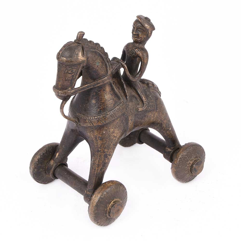 Brass Horse on Wheel