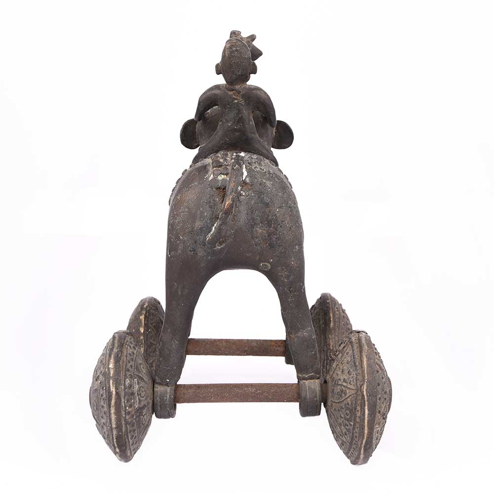 Brass Temple Elephant on Wheel