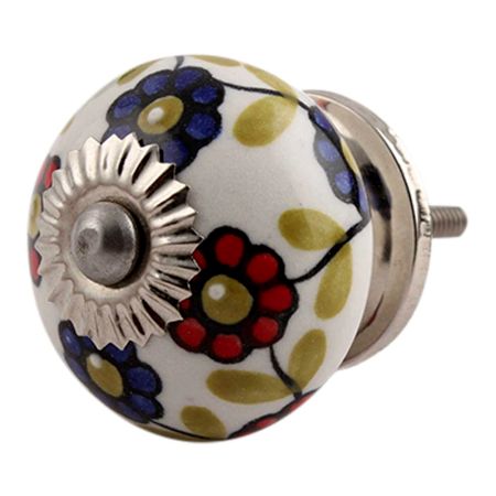 Blue Red Sunflower Ceramic Cabinet Knob Online