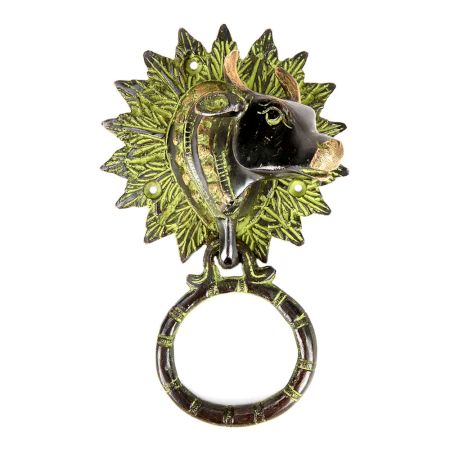 Solid Brass Cow Head Hunt Front Door Knocker/Towel Ring