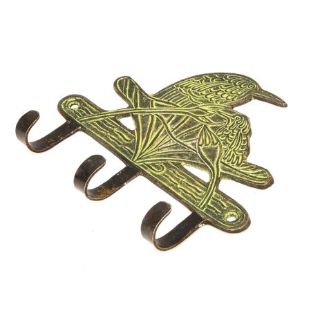 Bronze Bird Wall Hooks with Patina Finish