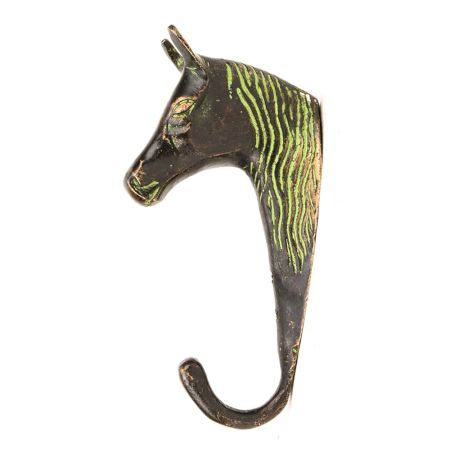 Vintage Brass Horse Head Wall Hooks