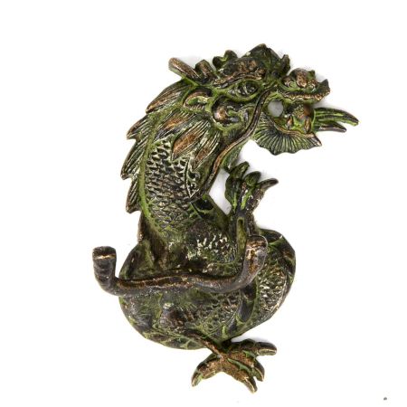 Vintage Antique Bronze Dragon Wall Mount Hooks