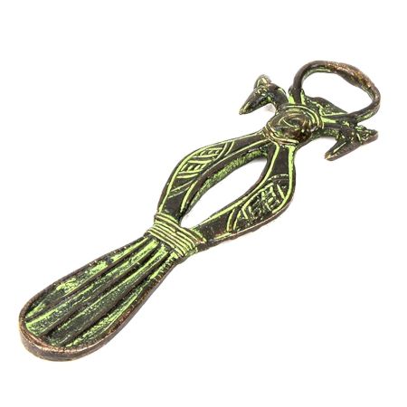 Patina Brass Two Peacock with One Tail Bottle Opener