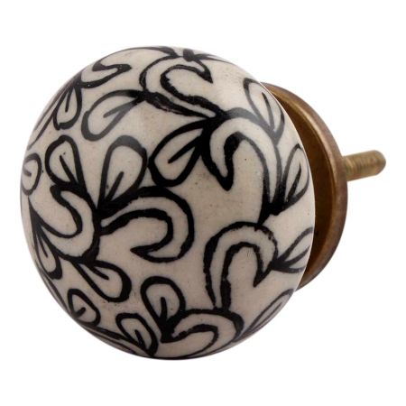 Black Flower Ceramic Dresser Knob Online