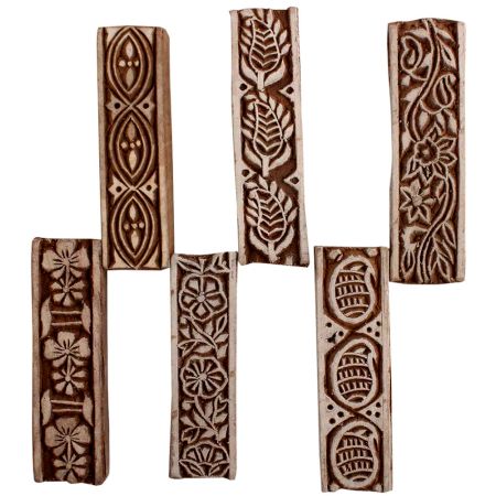 Set of 6 Piece New Mix Wooden Printing Block