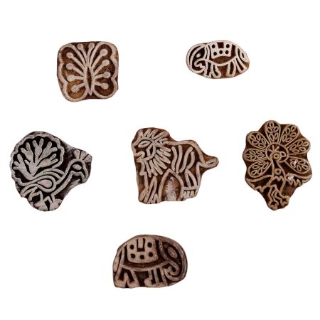 Set of 6 Piece New Mix Wooden Printing Block