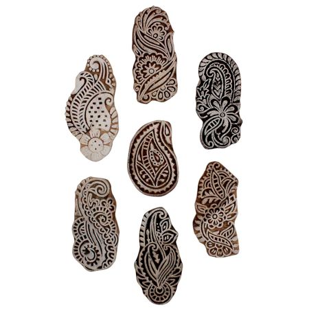 Set of 7 Piece New Mix Wooden Printing Block