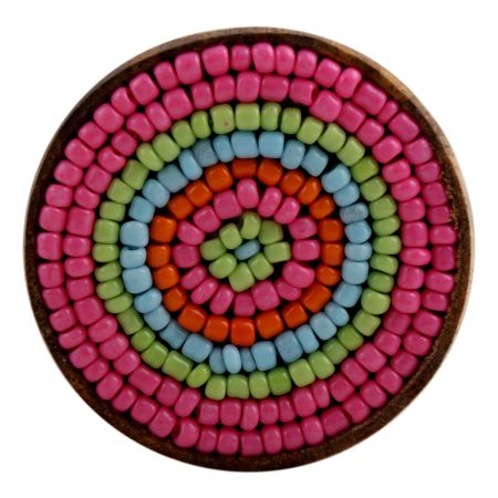 Pink Button wooden Wine Stopper